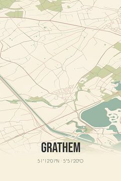 Vintage landkaart van Grathem (Limburg) van Rezona