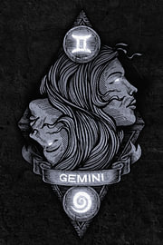Illustration du signe du zodiaque des Gémeaux sur John Dan