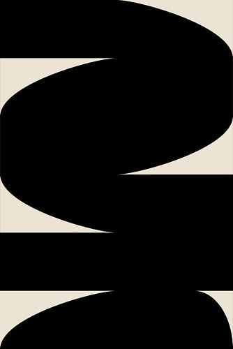 Zwarte Vormen Retro Minimalistische Kunst I