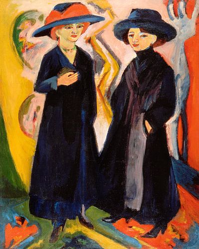 Two Women (1922) painting by Ernst Ludwig Kirchner.