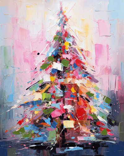 Colourful, modern and abstract Christmas tree
