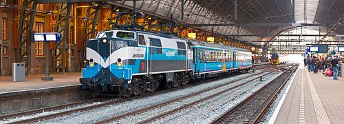 Panoramic train in Central Station Amsterdam by Anton de Zeeuw