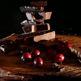 Chocolade en cranberries van Diana van Geel