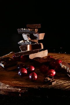 Chocolate and cranberries by Diana van Geel