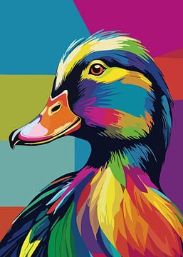 Duck Pop Art Portrait by MIROKKU