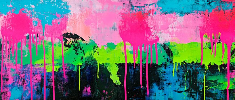Farbexplosion in Neonfarben – Abstrakt von Poster Art Shop