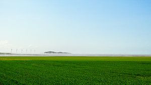 Paysage avec moulins à vent