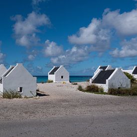 Witte slavenhuisjes op Bonaire van Alie Messink