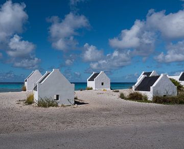 Witte slavenhuisjes op Bonaire van Alie Messink