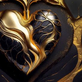 Cœur d'or et de pierre sur AidasignArt