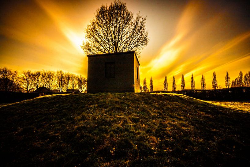 Zonsondergang De Maanhof, Stadspark Schothorst, Amersfoort van Brian Vijber