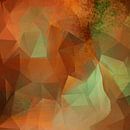 Modern abstract geometric art. Triangles in earthy tones, rusty brown and green by Dina Dankers thumbnail