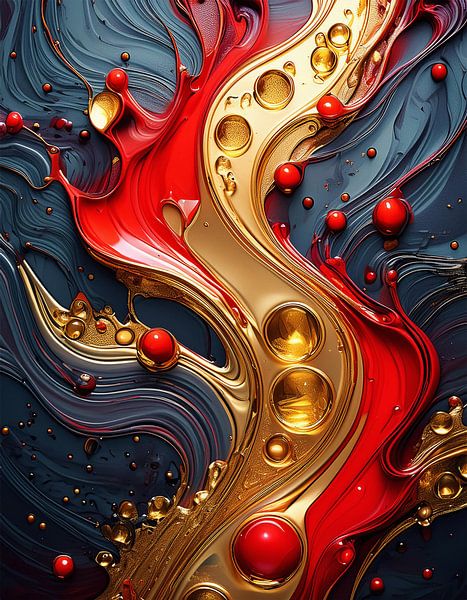 Gold Rot und Schwarz mit Muster von Mustafa Kurnaz