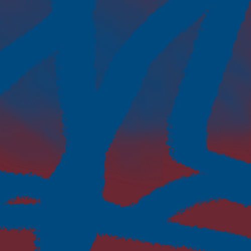 Moderne abstracte kunst. Lijnen in heldere kleuren. Blauw en bruin.