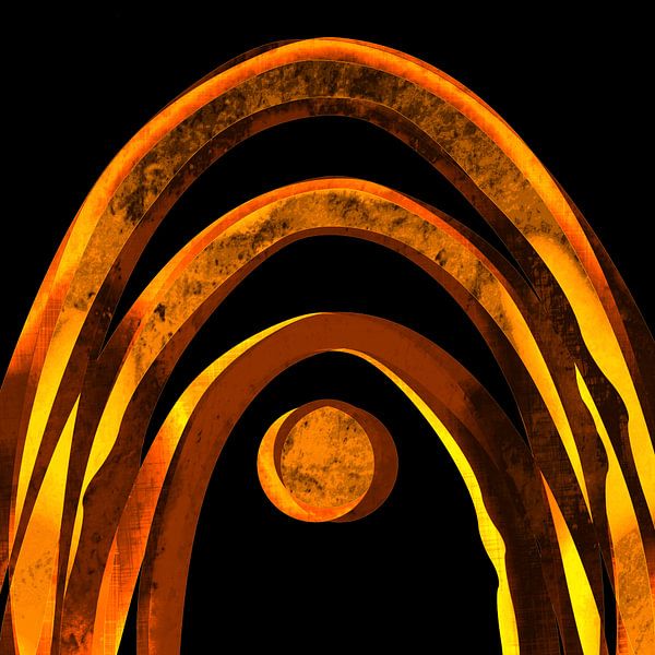 Retro rainbow gold by Mad Dog Art