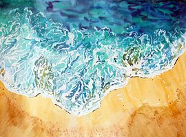 Vagues de mer sur la plage sur Sebastian Grafmann
