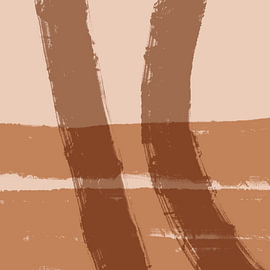 Traits abstraits marron sur Art minimaliste abstrait