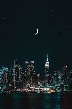 Die Skyline von NEW YORK bei Nacht von MADK