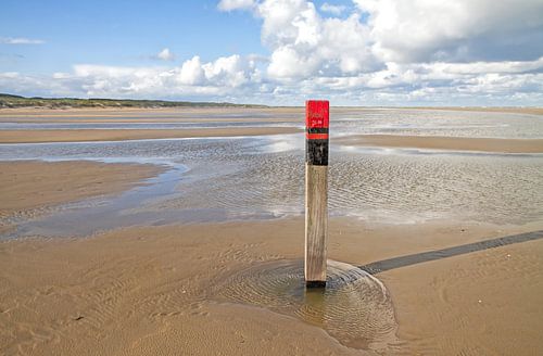 Strandpfosten auf Texel / Texelstrand.