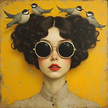 TW living - woman and birds by TW living