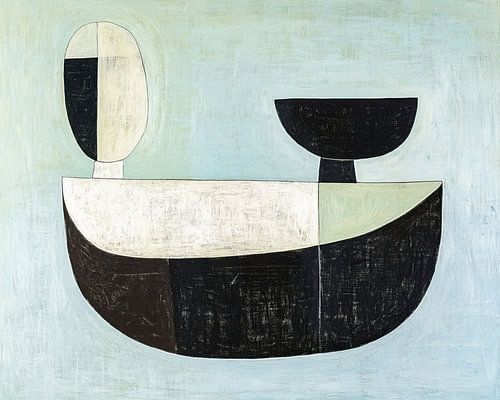 Abstract Halve Cirkel en Cilinder van Modern Collection