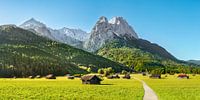 Weidelandschap bij Garmisch Partenkirchen en Grainau van Voss fotografie thumbnail