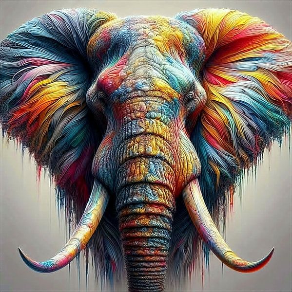 Afrikaanse Olifant  abstract 1 van Yvonne van Huizen