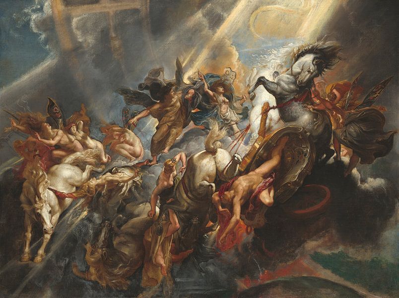 De val van Phaëton, geschilderd door Peter Paul Rubens van Diverse Meesters