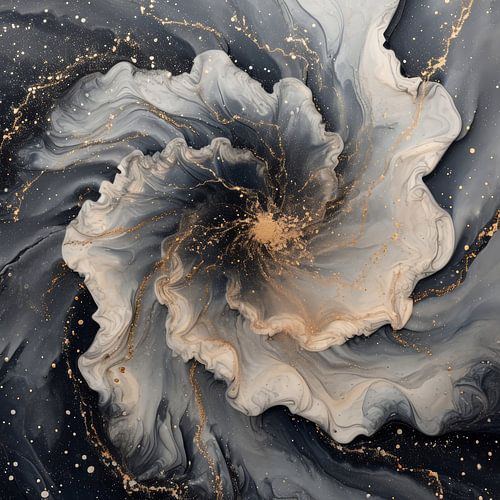 Het gouden labyrint als bloem en magische vierkante wereld