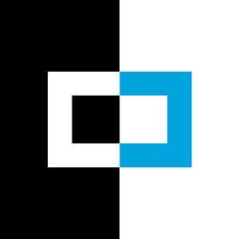 Composition in blue black and white