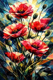 Abstract poppies