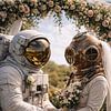 Astronaut Wedding Under a Floral Arch by Dodik Hariyono