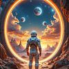 ASTRAYON - Astronaut vor einem leuchtenden Stargate von INFERAURUM