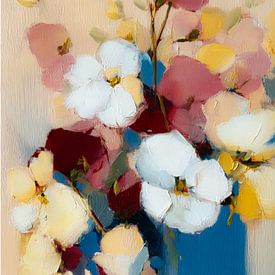 Soft, abstract flowers in pastel colours by But First Framing