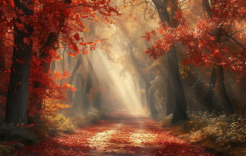 Goldener Sonnenaufgang im Laubwald von fernlichtsicht