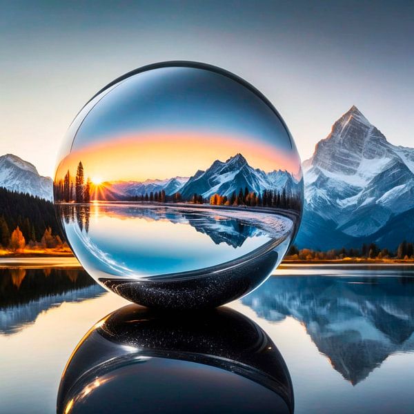 Gigantische Metall Kugel Konstruktion auf einem See von A.D. Digital ART
