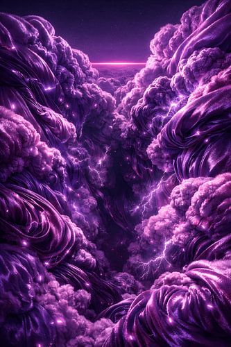 Illustration fantastique « Nuage orageux violet »