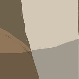 Art abstrait. Lignes en blanc, brun, taupe II sur Dina Dankers