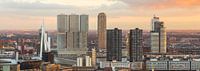 Skyline Rotterdam während des Sonnenuntergangs