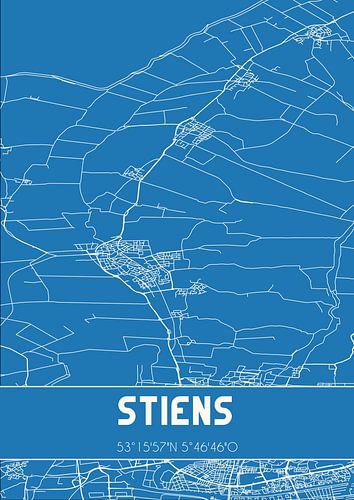 Blauwdruk | Landkaart | Stiens (Fryslan)