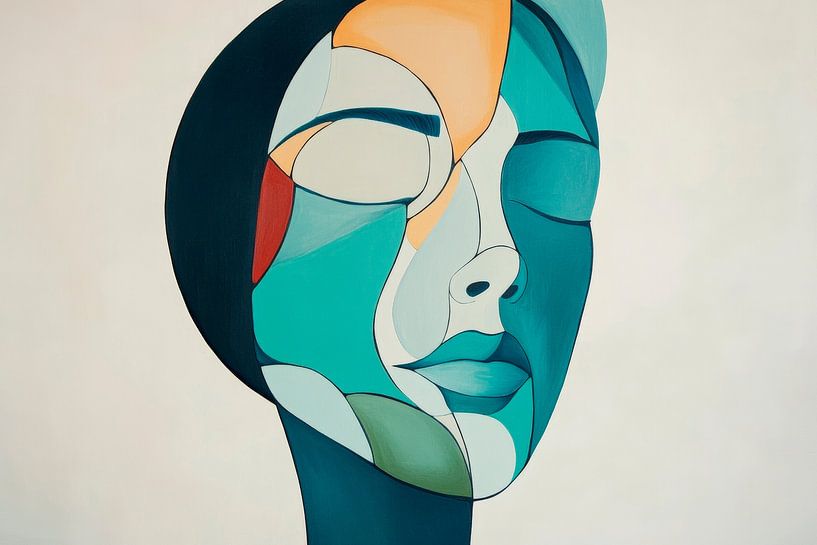 Abstract portrait with colour combinations by Poster Art Shop