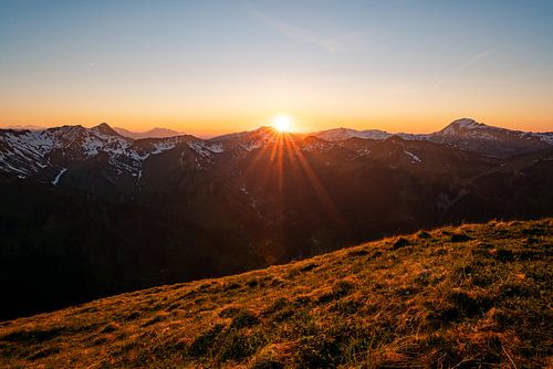 Zonsondergang over de Kleinwalsertaler Alpen