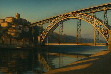 Porto's Dom Luís I Bridge: Sunset over the Douro River by Travel Shop