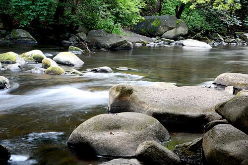 De rivier de Bode bij Thale in het Harzgebergte