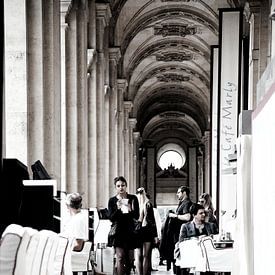 Paris, Cafe Marly at the Louvre Museum. by heidi borgart