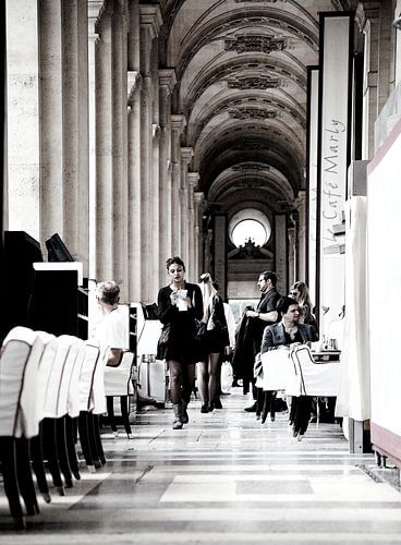 Paris, Cafe Marly at the Louvre Museum. by heidi borgart