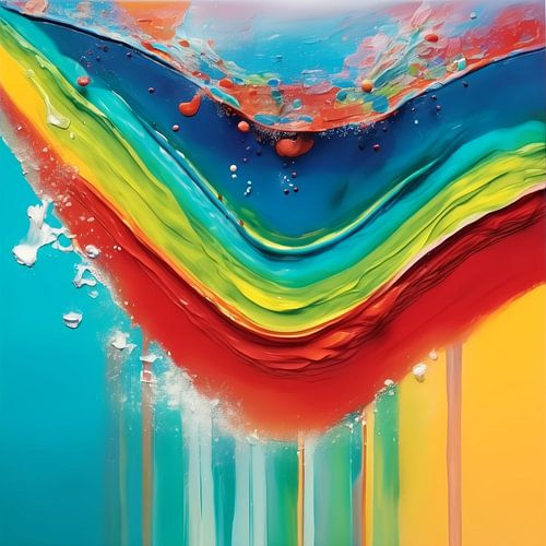 Abstract Water Splash - Rainbow J61