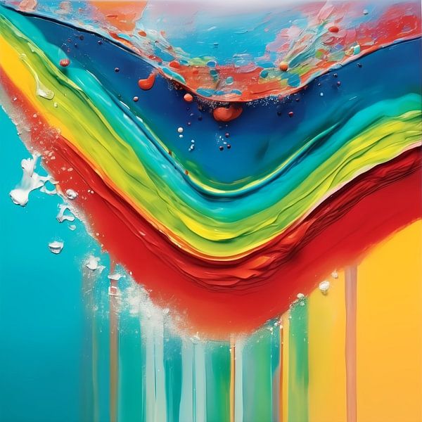 Abstract Water Splash - Rainbow J61 by Team W 32 Gallery