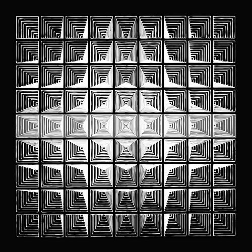 Zwart Wit Abstract Geïnspireerd door Piet Mondriaan