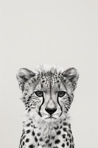 Cheetah in zwart-wit